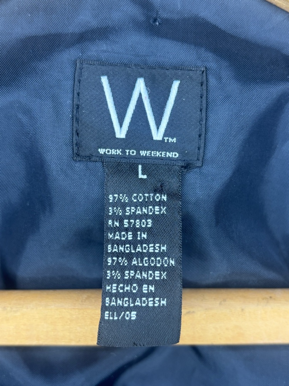 Navy Blue Floral Button Trench Coat from W Work To Weekend -L- - Picture 3 of 13